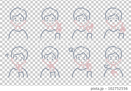 Simple men's illustration set Simple men's illustration set 102752556