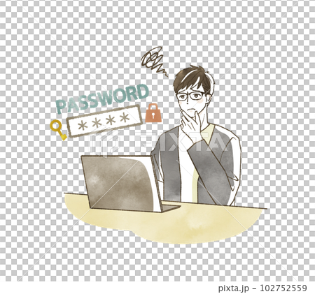 A man worried about his computer password 102752559