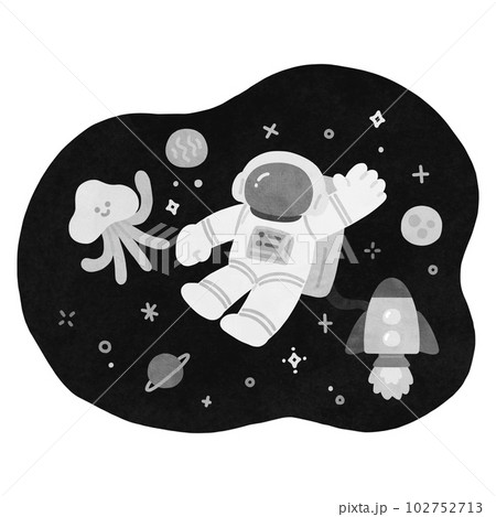 ゆるかわ宇宙飛行・モノクロ ゆるかわ宇宙飛行・モノクロ 102752713
