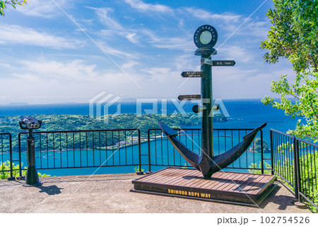 （静岡県）寝姿山展望台から眺める下田港 102754526