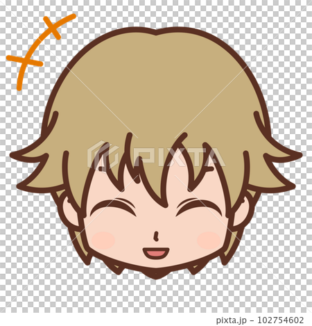 顔・表情アイコン(笑う・ニコニコ)/男性・若い【5】 顔・表情アイコン(笑う・ニコニコ)/男性・若い【5】 102754602