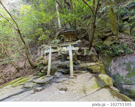 川が流れる深谷龍鎮渓谷の龍鎮神社 102755305