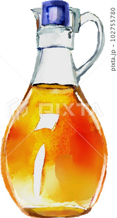 メープルシロップの瓶　水彩風ベクターイラスト 102755780