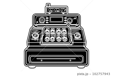 Icon of cash machine for cashier employee in store,Cash Register Icon,Cash register apparatus,cash register machine icon vector illustration 102757943