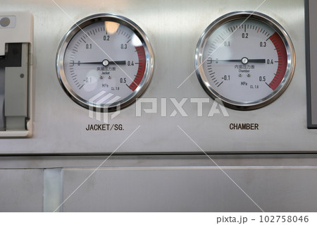 industrial control panel with pressure gauges 102758046