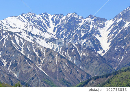 5月の白馬岩岳マウンテンリゾートから望む北アルプス 5月の白馬岩岳マウンテンリゾートから望む北アルプス 102758058