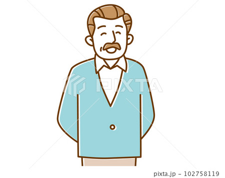 にこやかにこちらを見て笑うシニア男性 102758119