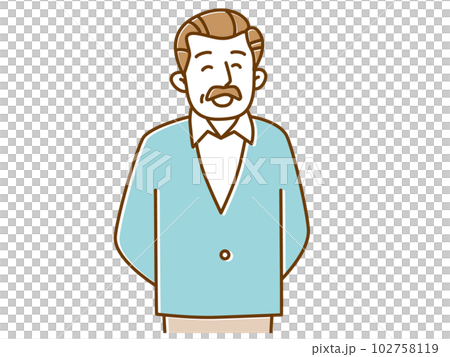 にこやかにこちらを見て笑うシニア男性 102758119