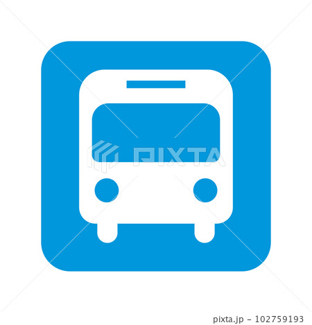 青いバス停留所のアイコン。バス停の乗車位置。ベクター。 102759193