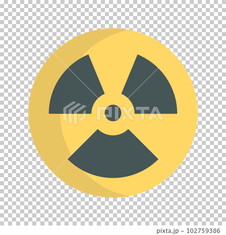 フラットデザインの放射性シンボル。核や原子力。ベクター。 102759386