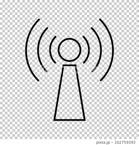 電波塔のインフォメーションサイン。携帯電波のアイコン。ベクター。 電波塔のインフォメーションサイン。携帯電波のアイコン。ベクター。 102759393