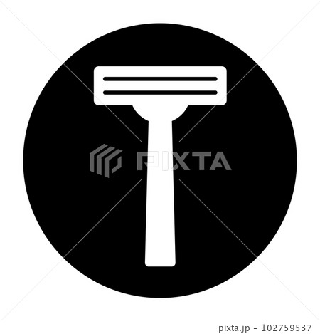 丸い剃刀のシルエットアイコン。ベクター。 102759537