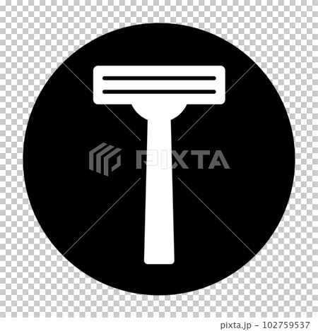 丸い剃刀のシルエットアイコン。ベクター。 102759537