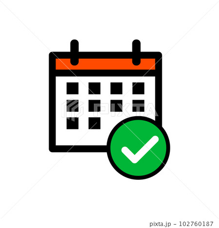 カレンダーとチェックマーク。予約。ベクター。 102760187