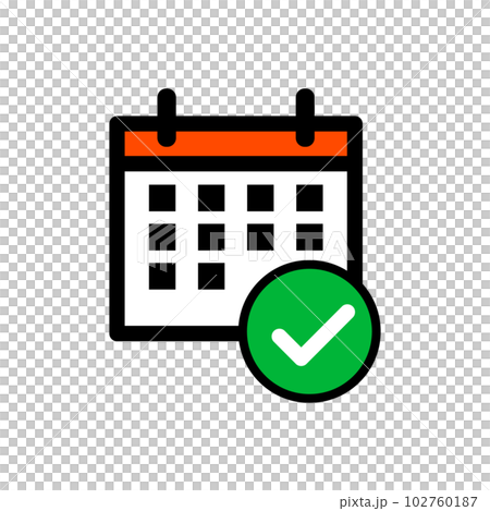 カレンダーとチェックマーク。予約。ベクター。 102760187