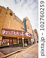 The Paramount Theatre in Abilene, Texas stands proudly amidst the vibrant city streets. Its historic architecture is a reminder of its rich history. 102760259
