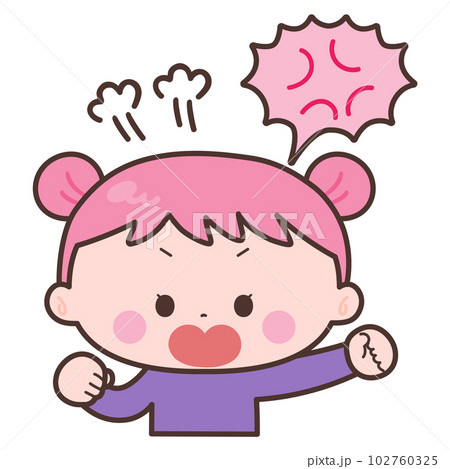 吹き出しと怒る女の子 102760325