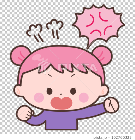 吹き出しと怒る女の子 102760325