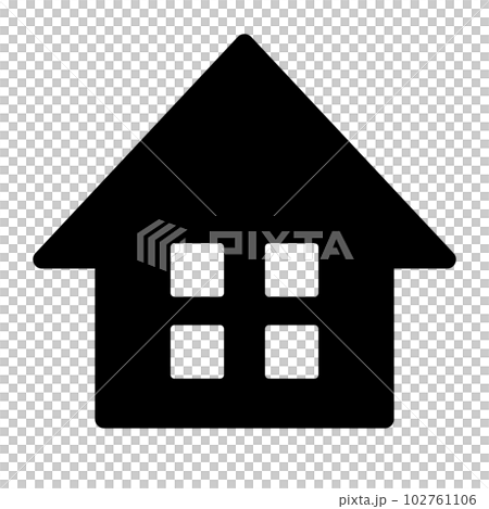 房子剪影圖標與 windows。住房。向量。 房子剪影圖標與 windows。住房。向量。 102761106