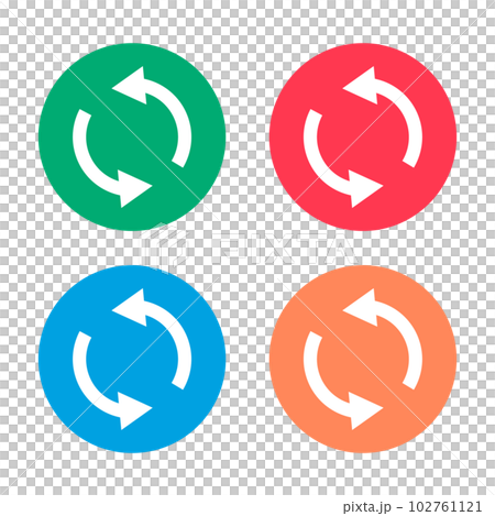 回転する矢印のアイコンセット。リロードやリフレッシュ。ベクター。 102761121