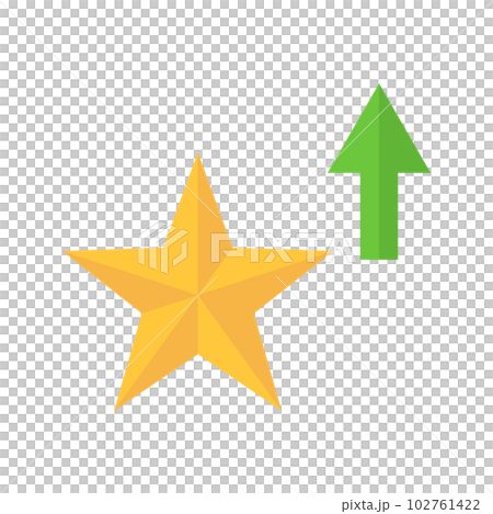 Modern rating increase icon. Star and rising arrow. vector. Modern rating increase icon. Star and rising arrow. vector. 102761422