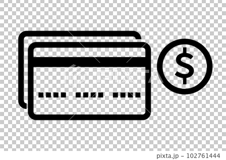Credit card and dollar coin icon set. settlement. vector. Credit card and dollar coin icon set. settlement. vector. 102761444