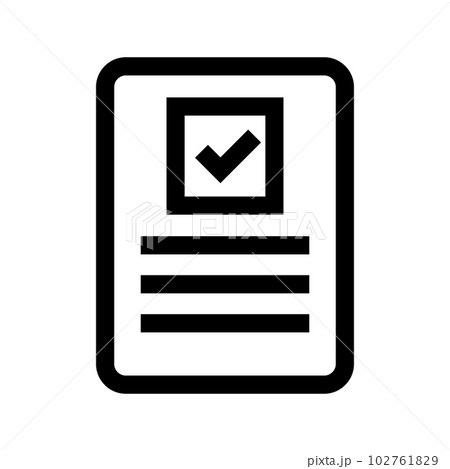 シンプルなチェックリストのアイコン。アンケートシート。ベクター。 102761829