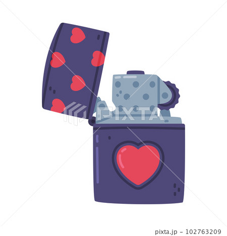 Lighter as Portable Device for Igniting Cigarette and Generating Flame Vector Illustration 102763209