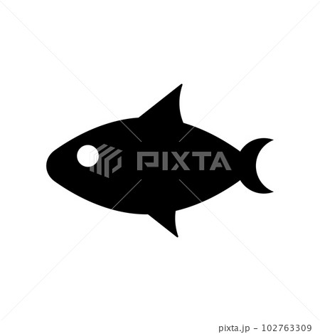 魚のシルエットアイコン。魚介類。ベクター。 102763309