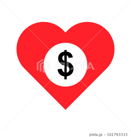 資金援助や寄付のアイコン。お金のサポートアイコン。ベクター。 102763315