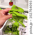 Close-up of toy dinosaurs on store shelves. 102764093