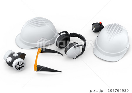 Set of construction wear for repair and installation on white background Set of construction wear for repair and installation on white background 102764989