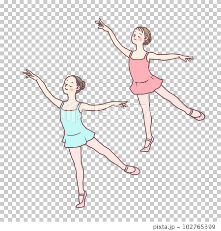 Girls taking lessons in ballet class Girls taking lessons in ballet class 102765399