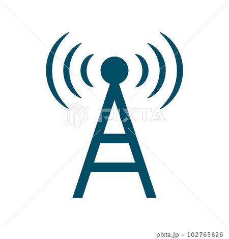 電波塔のアイコン。無線局のアイコン。ベクター。 電波塔のアイコン。無線局のアイコン。ベクター。 102765826