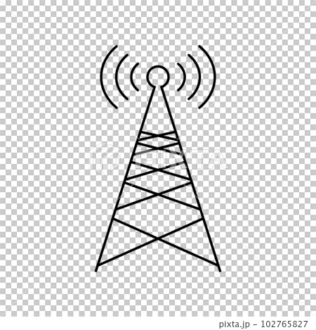 電波塔のシンボル。携帯電話キャリアのアイコン。ベクター。 102765827