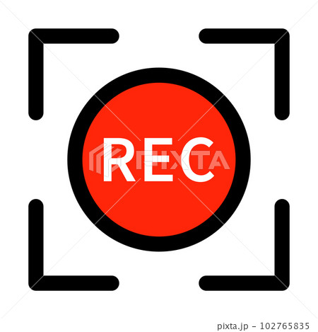 フラットデザインのRECアイコン。録画。ベクター。 102765835