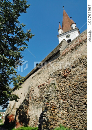 Saxon fortified church. Cristian, Transylvania 102765967