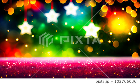 クリスマス、ライト、光、背景素材、ボケ、オーナメント、キラキラ、壁紙、幻想的、ロマンチック、 102766036