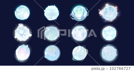 Frozen alien space planet cartoon fantasy set 102766727