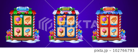Christmas game shop frame with sweets Christmas game shop frame with sweets 102766793