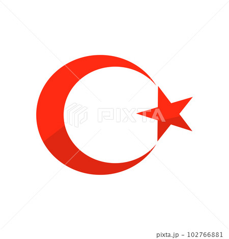 トルコ国旗の月と星のアイコン。ベクター。 トルコ国旗の月と星のアイコン。ベクター。 102766881