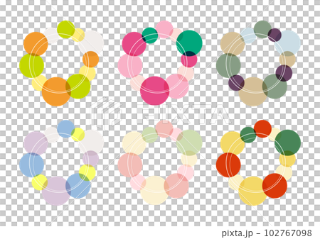 円形のかわいいフレームセット 102767098