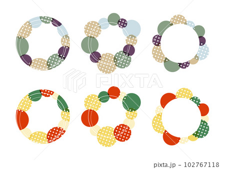 円形のかわいいフレームセット 102767118