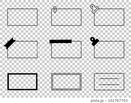 手描きメモ用紙イラストセット_アウトラインのみ 102767703