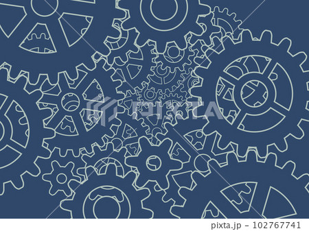 重なり合った噛み合う歯車の背景_青色 重なり合った噛み合う歯車の背景_青色 102767741