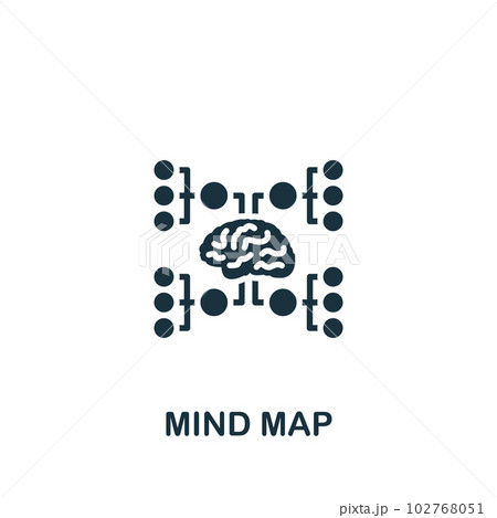 Mind map icon. Monochrome simple sign from - Stock Illustration