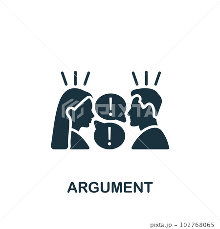 Argument icon. Monochrome simple sign from critical thinking collection. Argument icon for logo, templates, web design and infographics. Argument icon. Monochrome simple sign from critical thinking collection. Argument icon for logo, templates, web design and infographics. 102768065