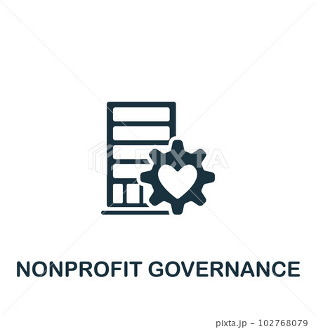 Nonprofit governance icon. Monochrome simple sign from charity and non-profit collection. Nonprofit governance icon for logo, templates, web design and infographics. 102768079