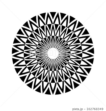 Abstract Decorative Radial Circle Pattern. Round Design Element. Vector Art. Abstract Decorative Radial Circle Pattern. Round Design Element. Vector Art. 102768349