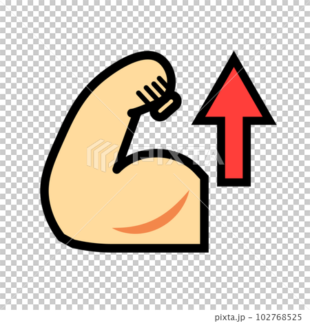 肌肉力量 UP 圖標。肌肉肥大。力量訓練。向量。 102768525